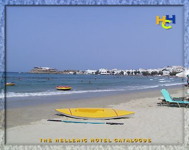 Saint George beach in Naxos Town.